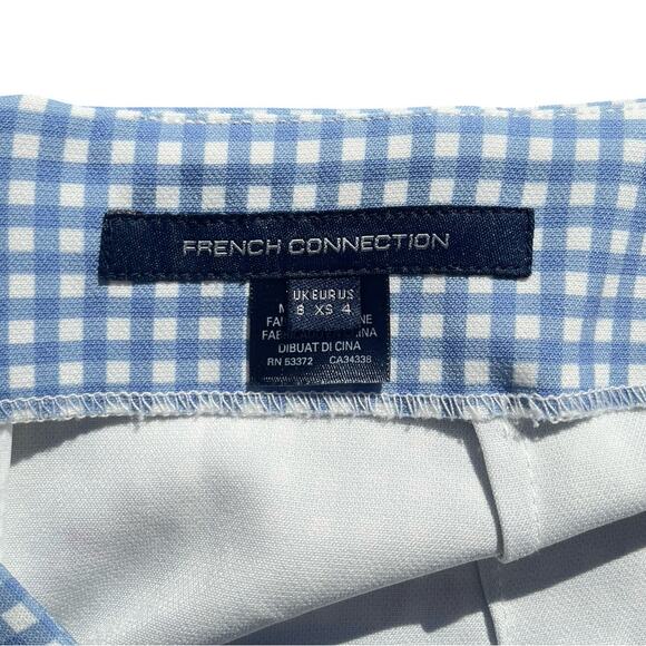 French Connection Whisper Tie-Back Gingham Mini Dress Blue White Check - Size 4 - Picture 5 of 13